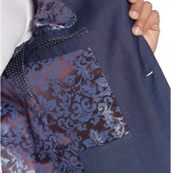 NEW Savile‎ Row Co Extra Trim Fit Blue Suit Jacket - Picture 3 of 8